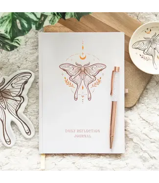 Something Different Luna Moth Daily Reflection Journal with Clear Quartz Pen