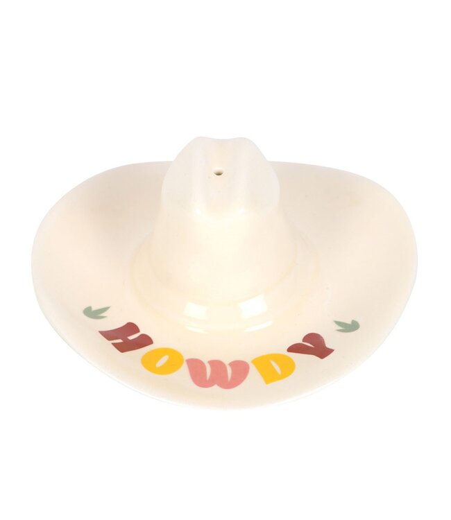 Howdy Cowboy Hat Ceramic Incense Stick Holder