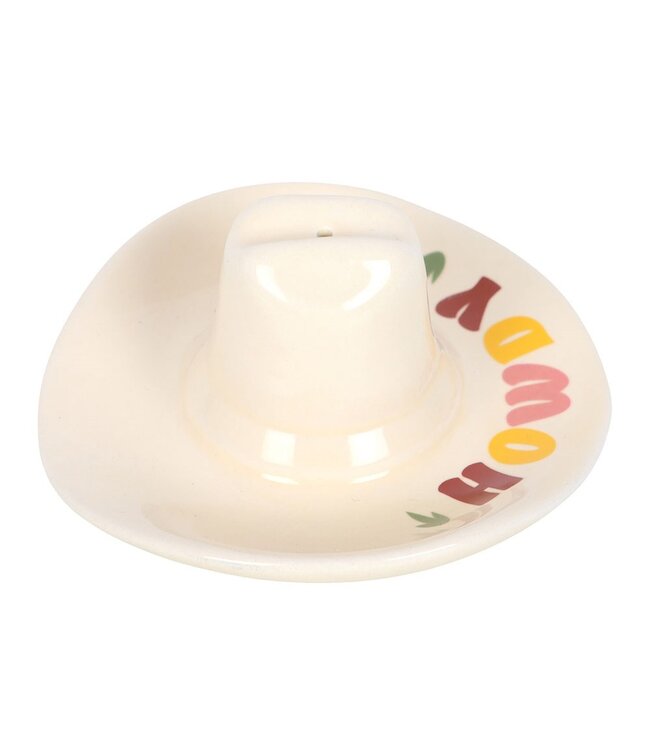 Howdy Cowboy Hat Ceramic Incense Stick Holder