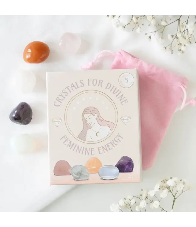 Set of 5 Crystals For Divine Feminine Energy
