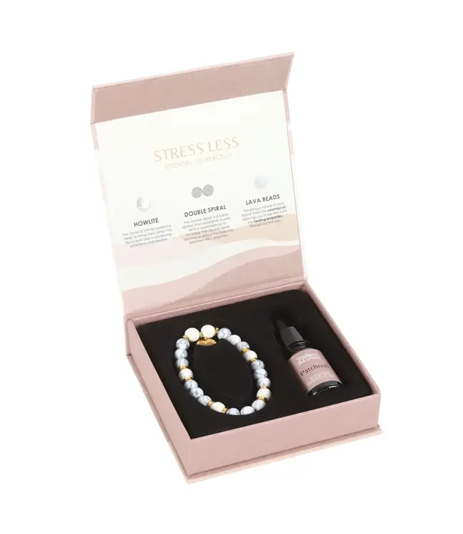 Stress Less Howlite Crystal Essential Oil Bracelet