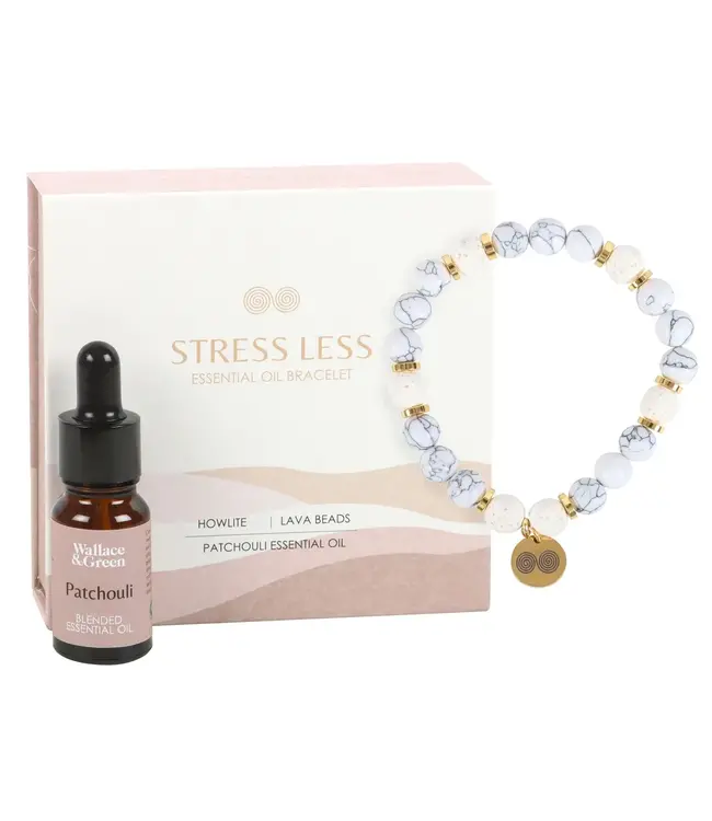 Stress Less Howlite Crystal Essential Oil Bracelet