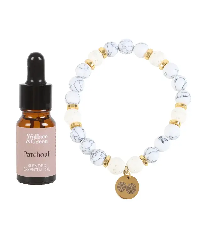 Stress Less Howlite Crystal Essential Oil Bracelet