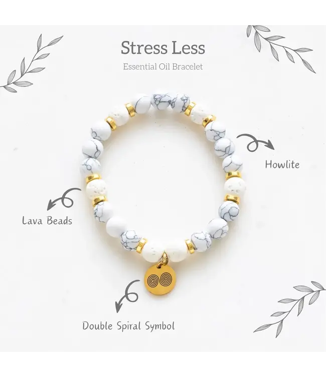 Stress Less Howlite Crystal Essential Oil Bracelet