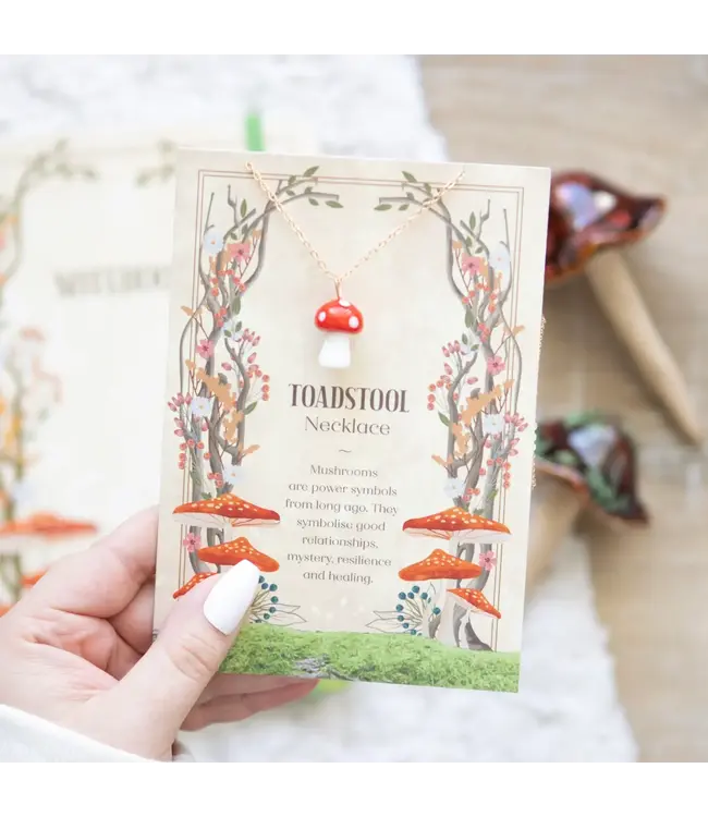 Toadstool Charm Necklace Greeting Card