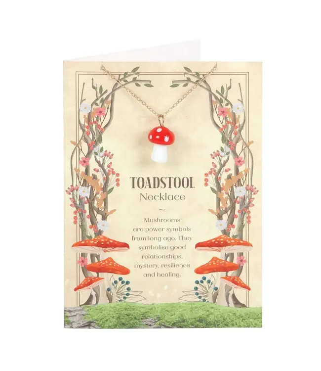Toadstool Charm Necklace Greeting Card