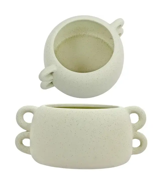 Chic Ceramic Planter with Loop Edges