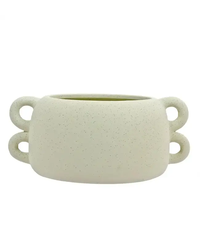 Chic Ceramic Planter with Loop Edges