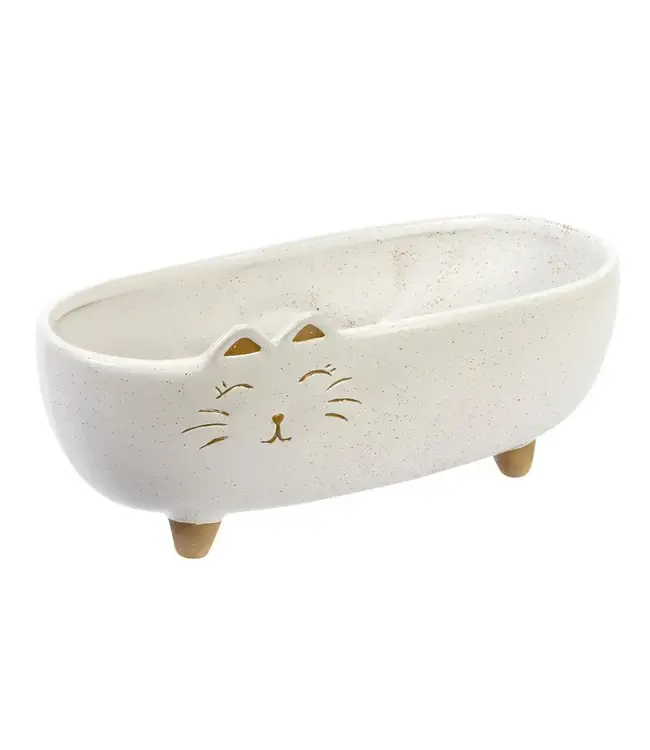 Long Kitty Ceramic Planter