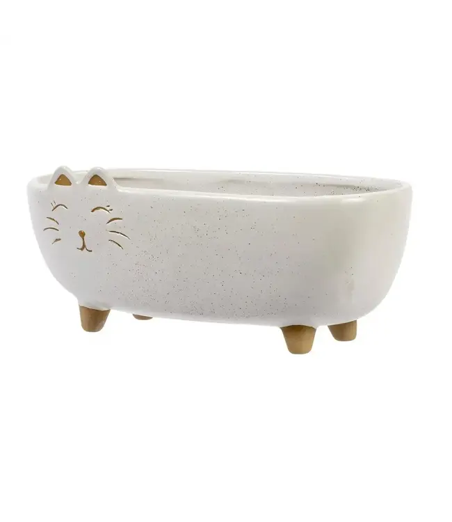 Long Kitty Ceramic Planter