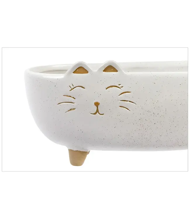 Long Kitty Ceramic Planter