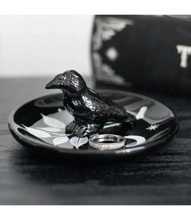 Mystic Raven Gothic Halloween Trinket Dish