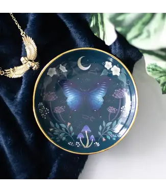 Something Different Round Midnight Moth Trinket Dish