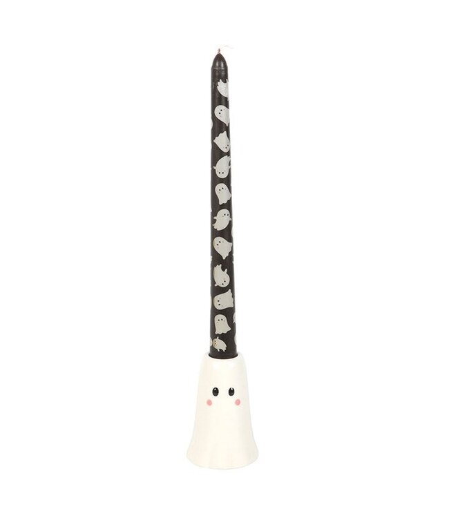 Sweet Ghost Candle Holder W/ Taper Candle