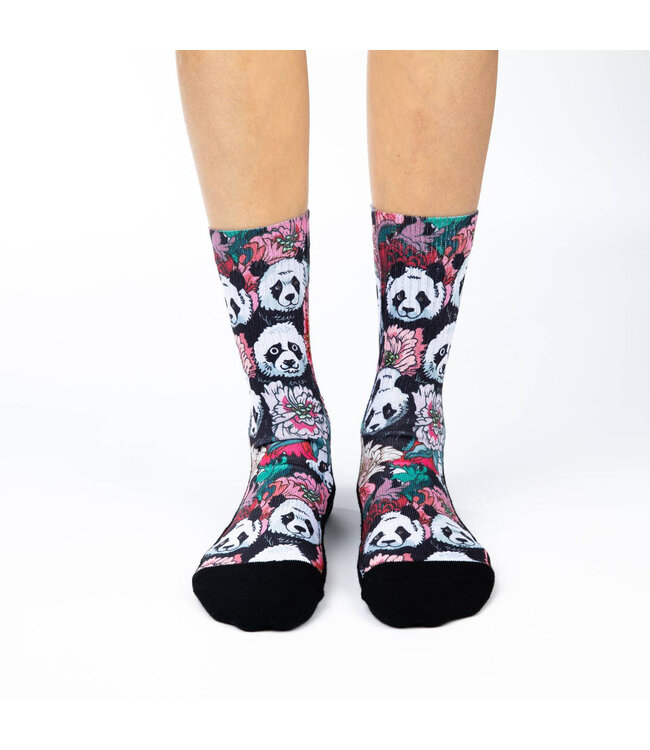 Panda Party for Your Feet: Floral Fun Socks!