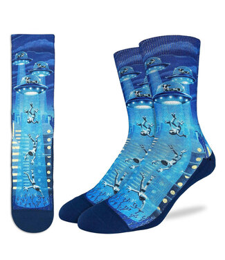 Men's Cows Abducting Aliens Socks