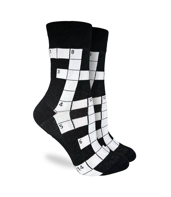 "Get Puzzled: Women's Crossword Socks!"