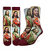 Step Into Faith: Bold Red Jesus Socks for Men!