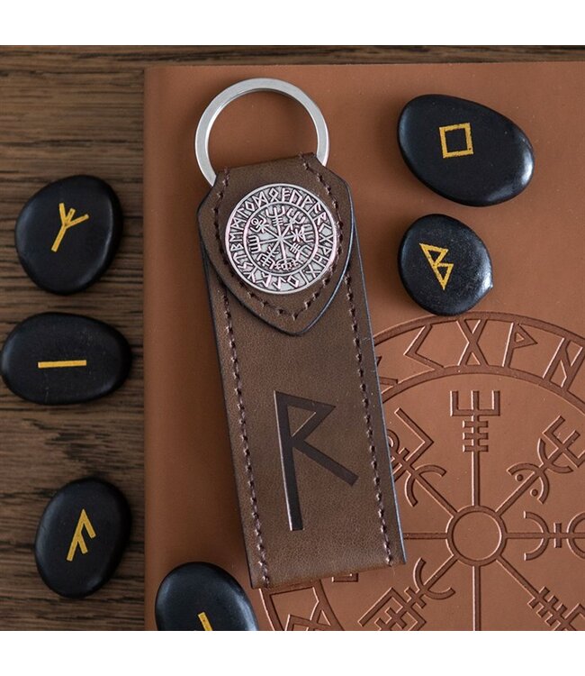 Journey Viking Rune Faux Leather Keyring