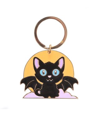 Something Different Witch Era Gothic Bat Cat and Moon Keyring