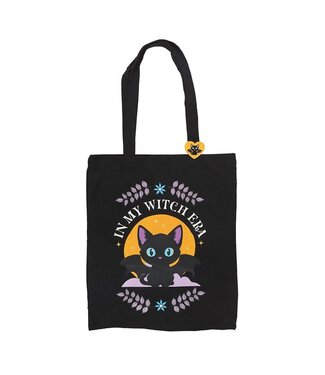 Something Different Witch Era Bat Cat Tote Bag W/ Enamel Pin