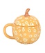 Groovy Floral Pumpkin Shaped Lidded Mug