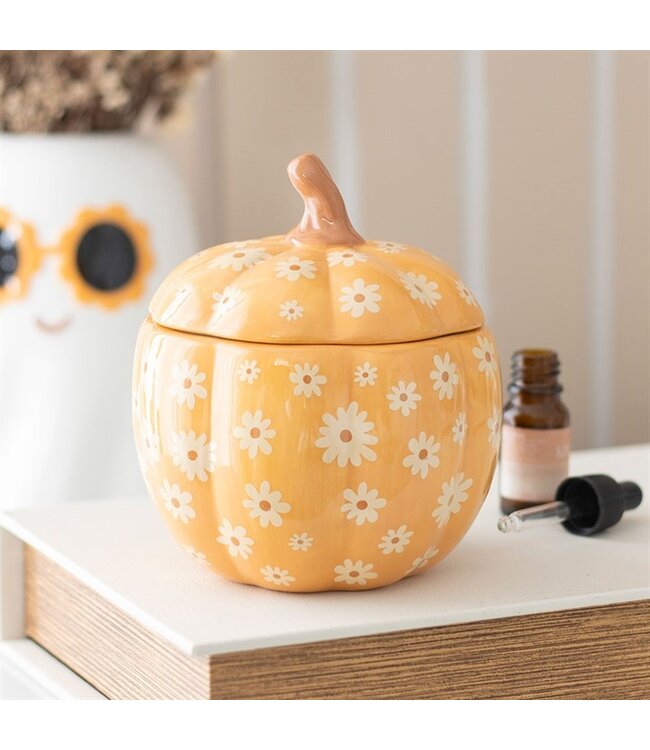 Groovy Floral Pumpkin Oil Burner