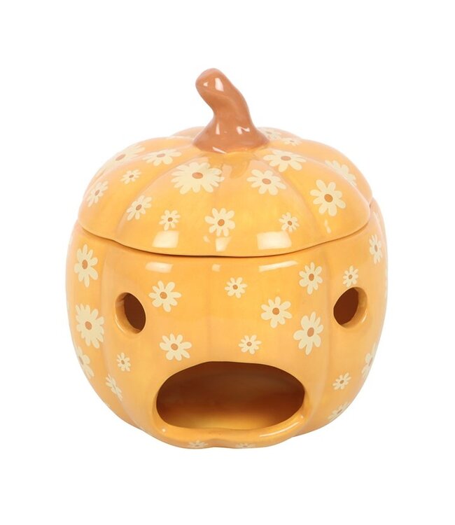 Groovy Floral Pumpkin Oil Burner