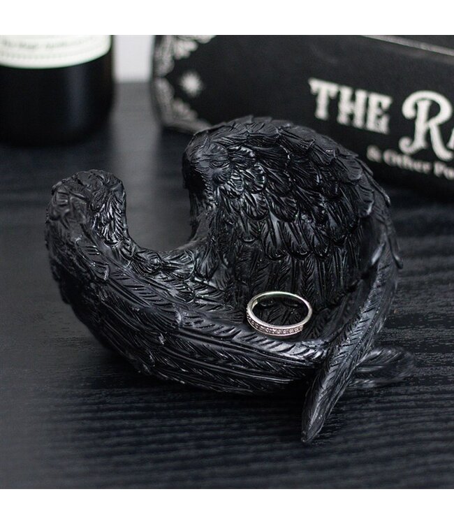 Gothic Raven Wings Halloween Trinket Dish