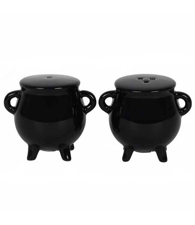 Gothic Halloween Cauldron Cruet Salt and Pepper Set