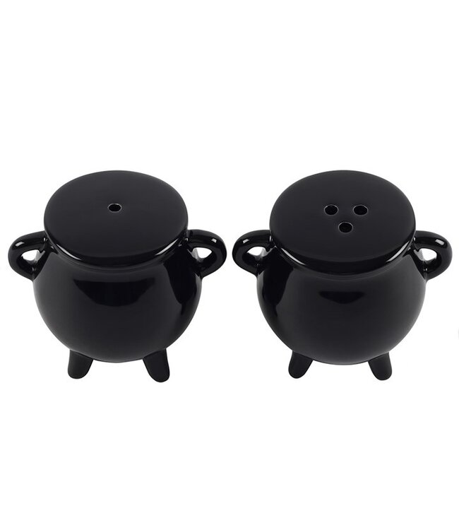 Gothic Halloween Cauldron Cruet Salt and Pepper Set