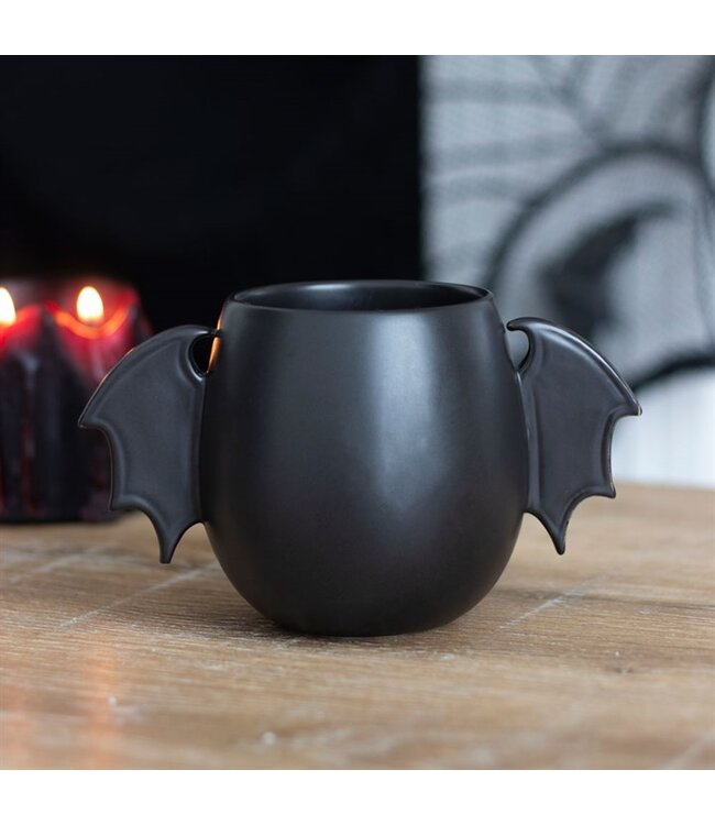 Gothic Bat Wing Rounded Halloween Mug