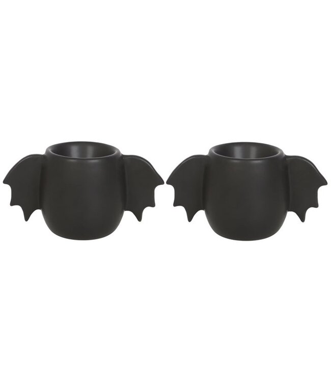 Gothic Bat Wing Halloween Egg Cup Set