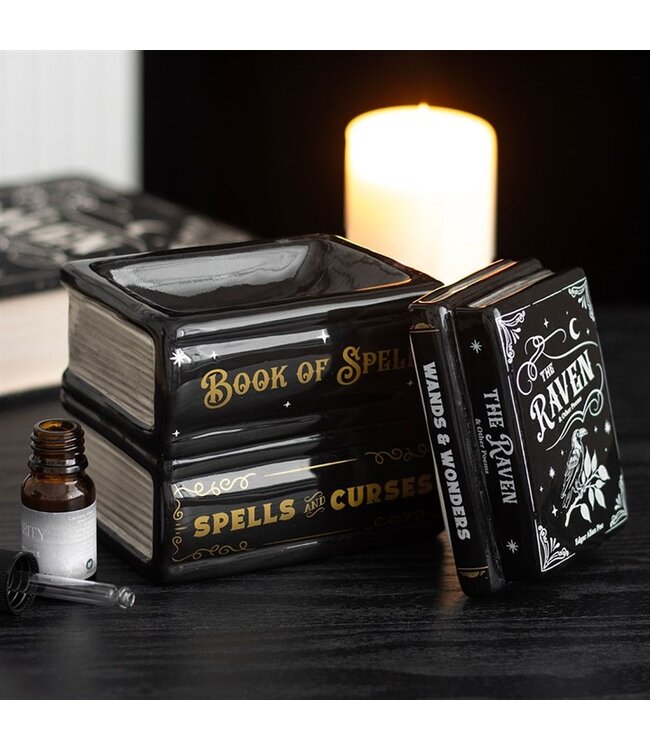 Book of Spells Gothic Halloween Oil Burner and Wax Warmer