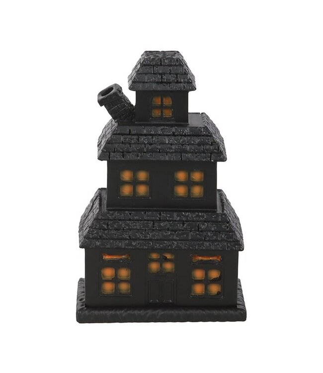 Black Haunted House Halloween Incense Cone Holder