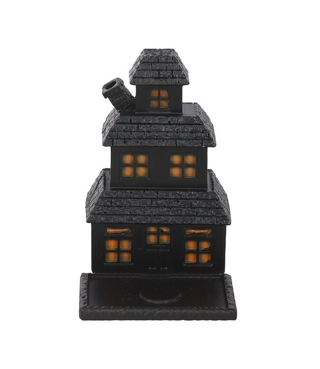 Black Haunted House Halloween Incense Cone Holder