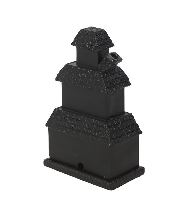 Black Haunted House Halloween Incense Cone Holder
