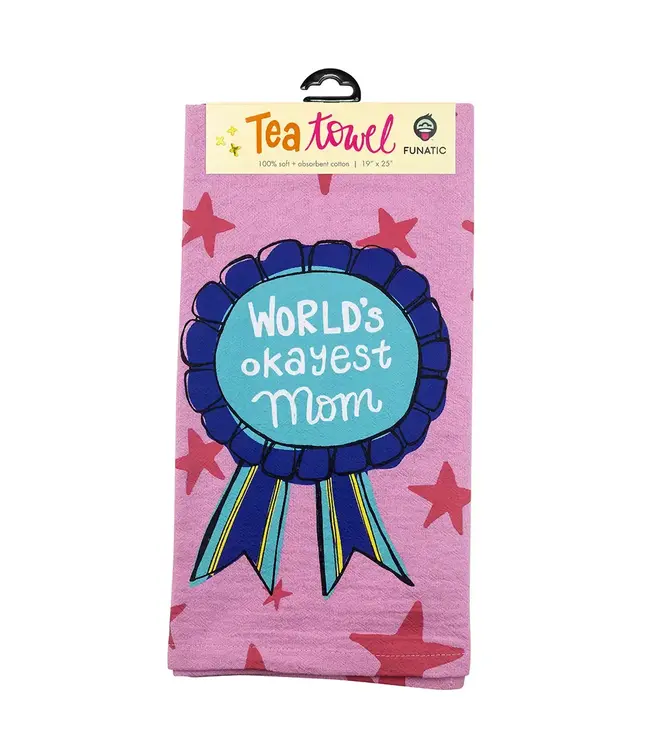 World's Okayest Mom Tea Towel