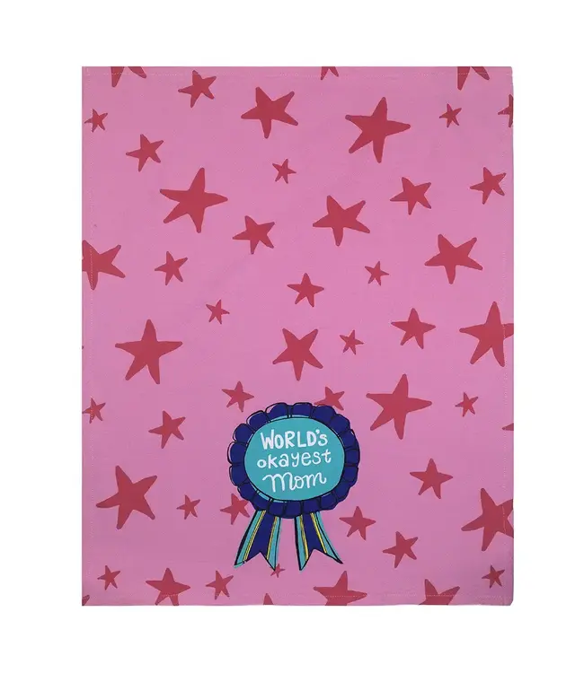 World's Okayest Mom Tea Towel