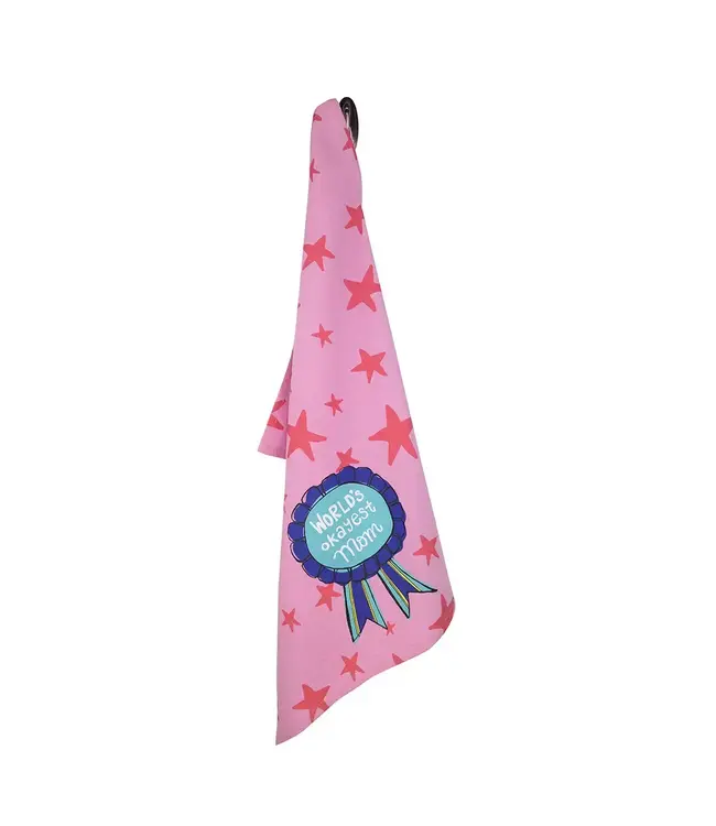 World's Okayest Mom Tea Towel