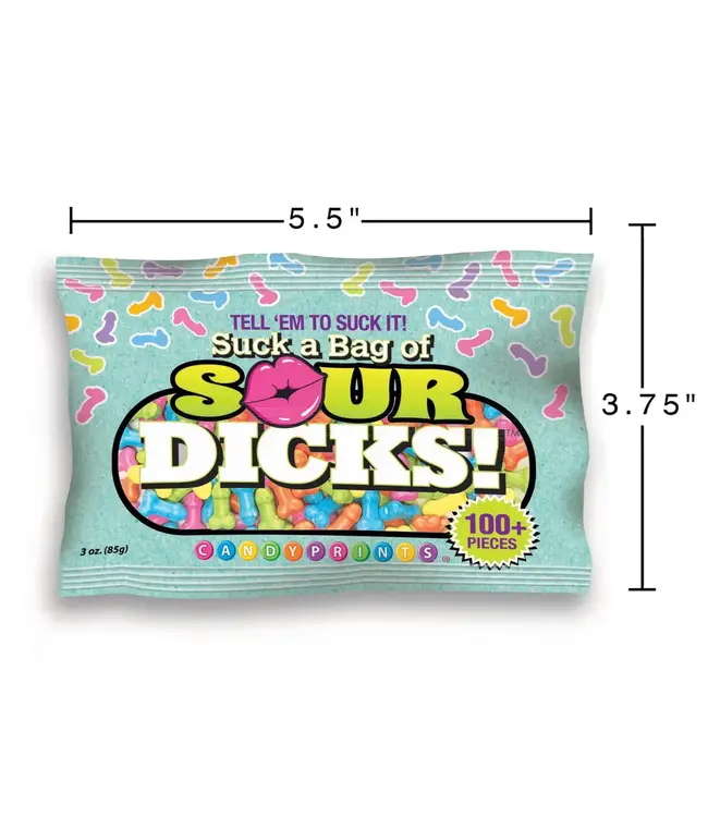 Suck a Bag of Sour Dicks Candy - 3oz Bag