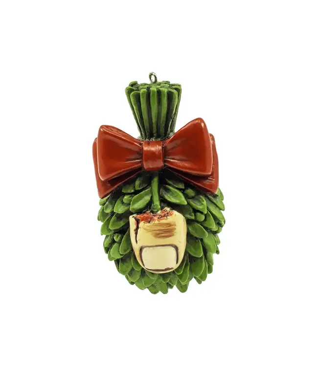 Mistletoe Piggy Ribbon Ornament