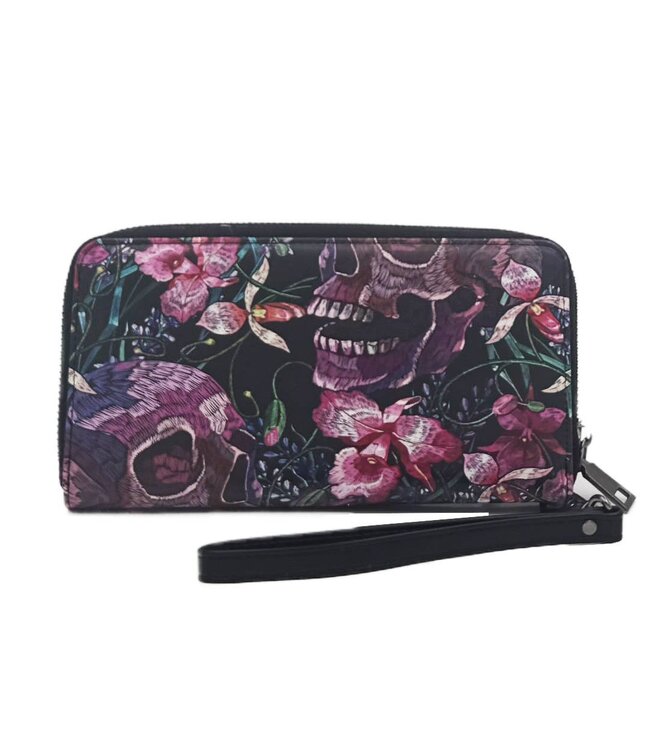 Skulls and Flowers Clutch