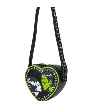 Rock Rebel Shop Bride of Frankenstein Stitch Heart Cross Body