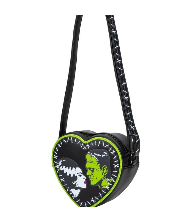 Bride of Frankenstein Stitch Heart Cross Body