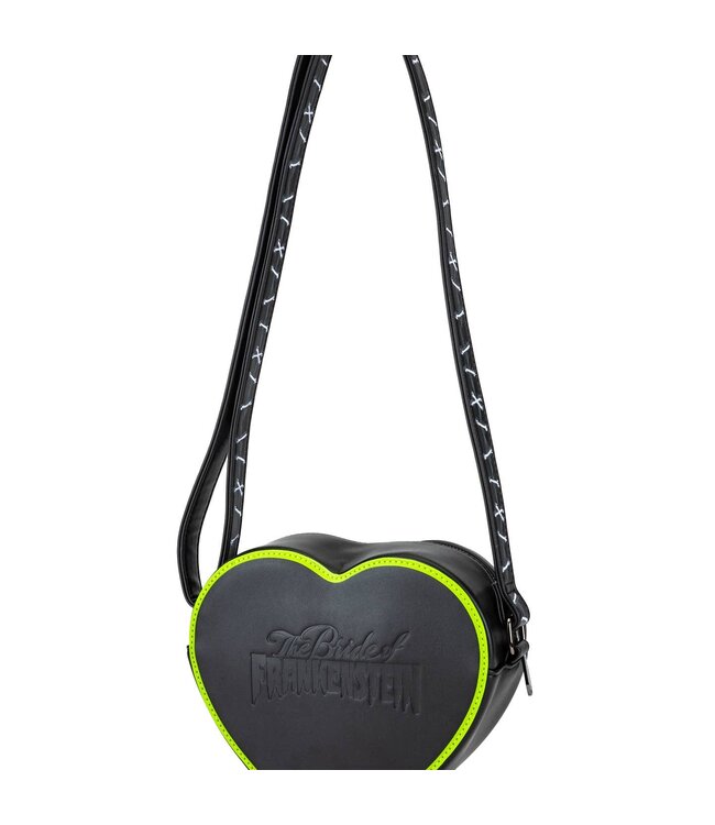 Bride of Frankenstein Stitch Heart Cross Body