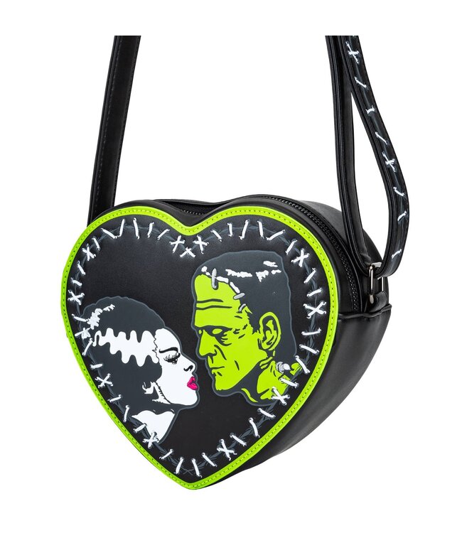 Bride of Frankenstein Stitch Heart Cross Body