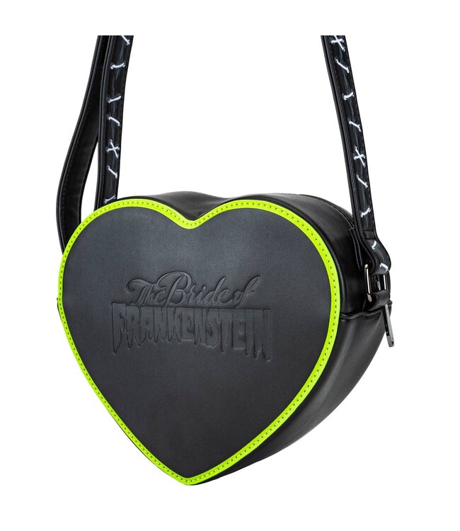 Bride of Frankenstein Stitch Heart Cross Body