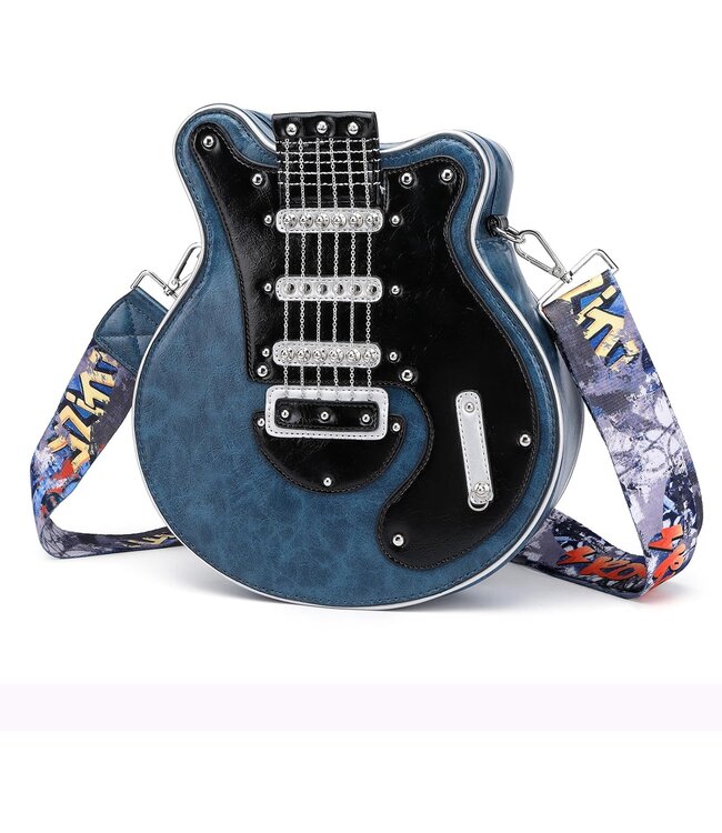 Strum & Stun: Teal Jeweled Guitar Backpack/Purse!