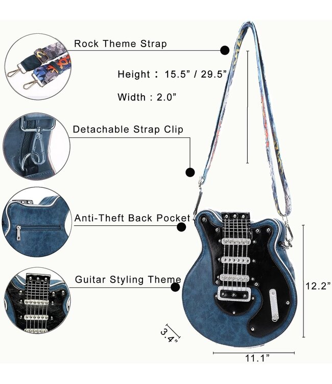 Strum & Stun: Teal Jeweled Guitar Backpack/Purse!